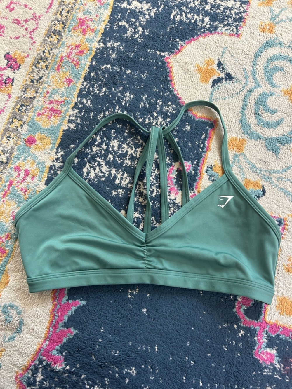 Gymshark Green Strappy V‑Neck Sports Bra